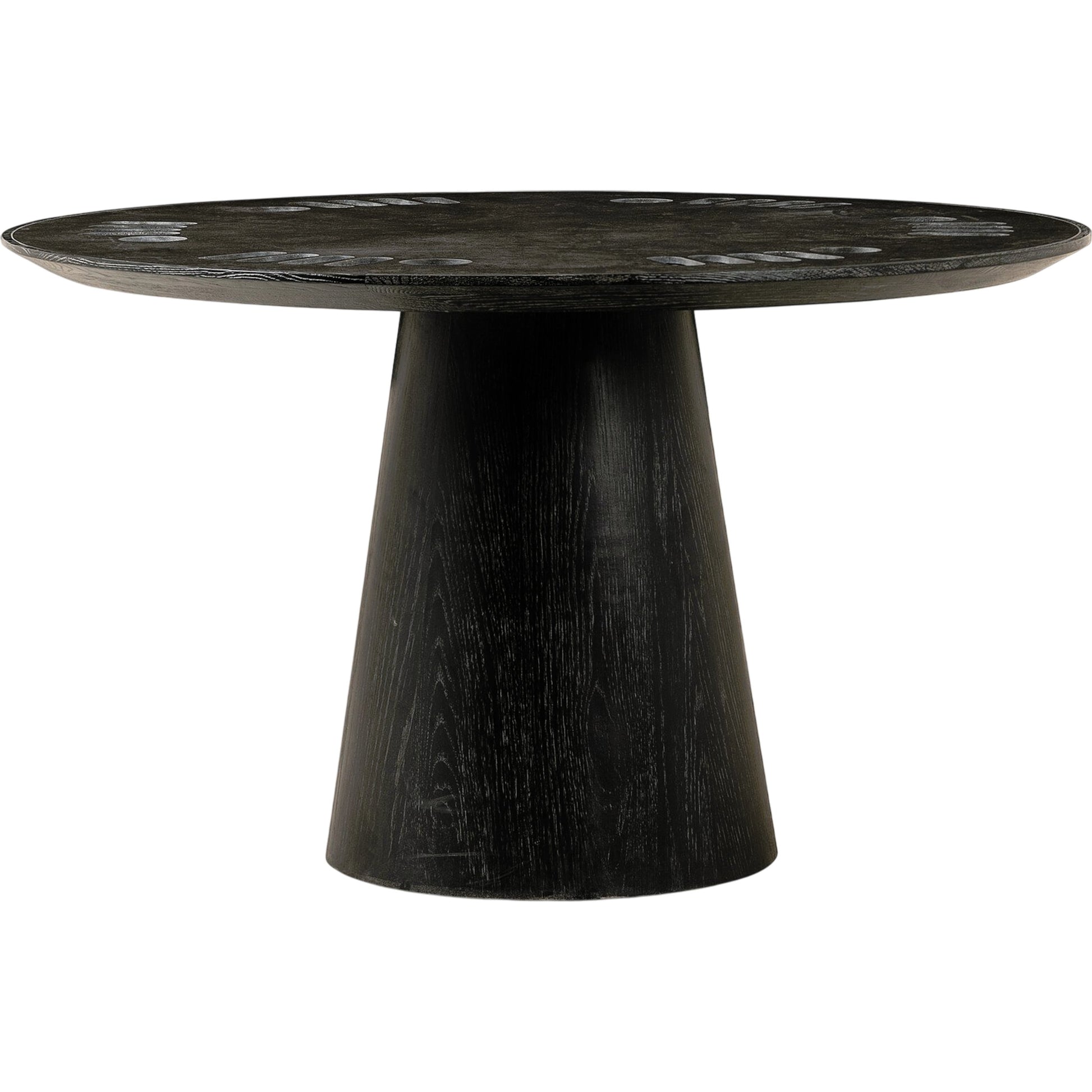 Skye Poker Table by Four Hands in washed black, bluestone. Made from solid oak, bluestone in a modern style.