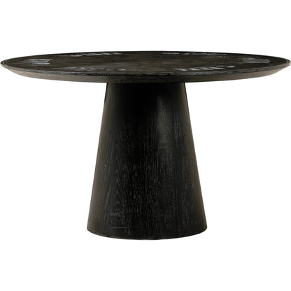 Skye Poker Table by Four Hands in washed black, bluestone. Made from solid oak, bluestone in a modern style.