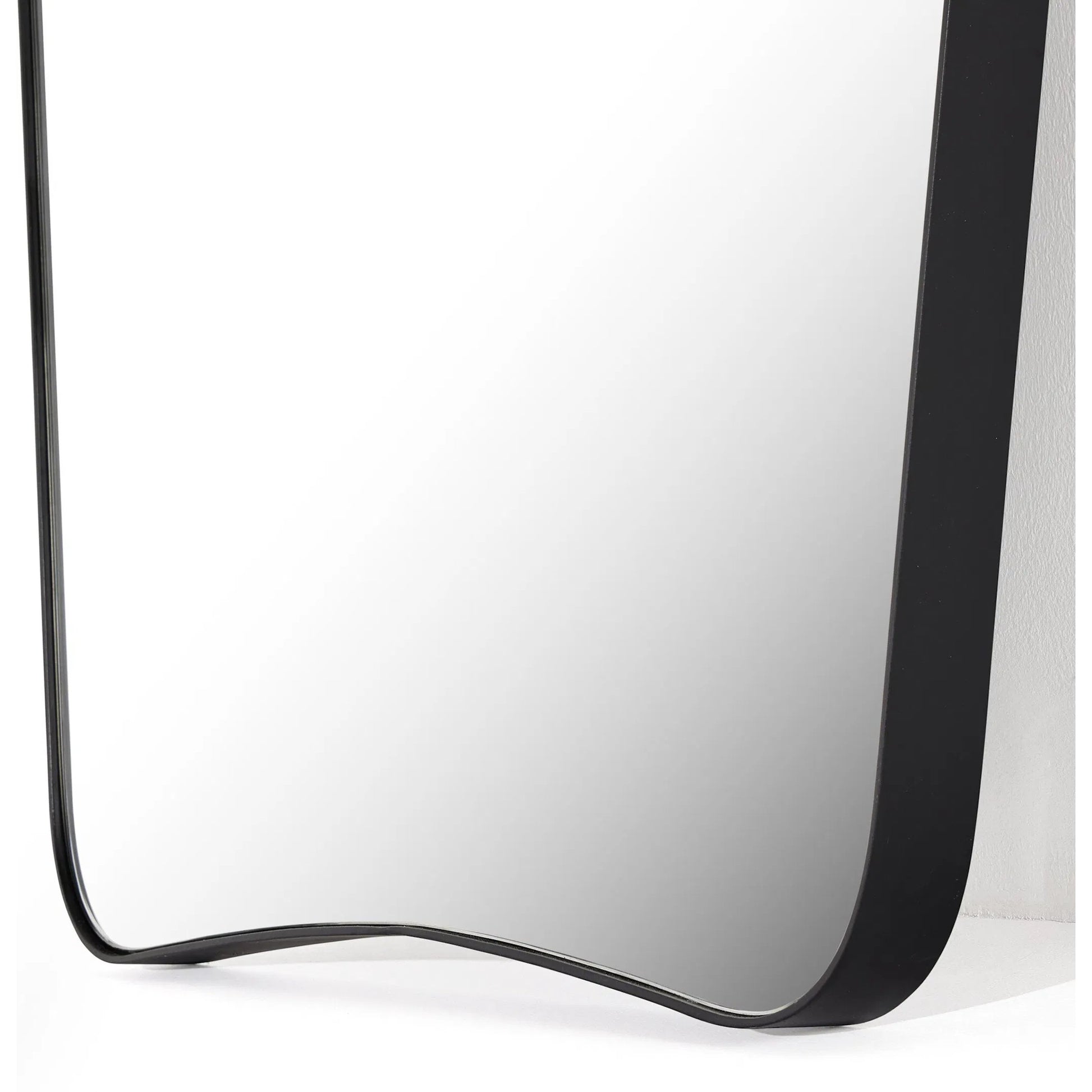 Merona Mantel Mirror by Four Hands in iron matte black. Made from iron, mirror in a unique style.