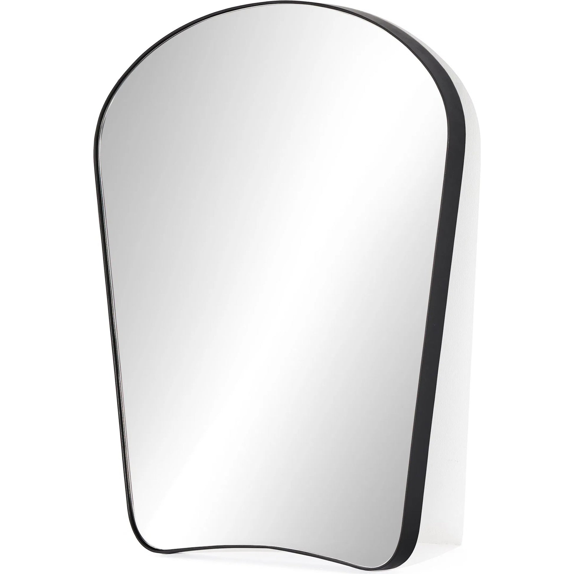 Merona Mantel Mirror by Four Hands in iron matte black. Made from iron, mirror in a unique style.