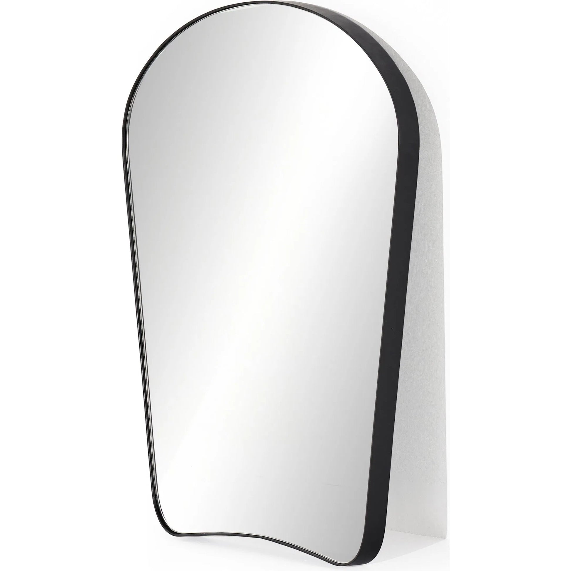 Merona Mantel Mirror by Four Hands in iron matte black. Made from iron, mirror in a unique style.