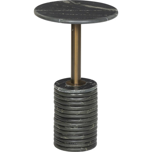 Reeves End Table by Four Hands. Made from solid marble, iron in a modern style.