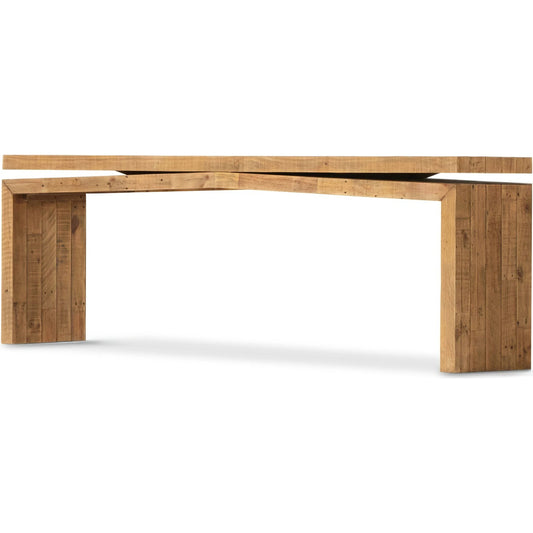 Matthes Large Console Table by Four Hands. Made from solid reclaimed pine in a modern style.