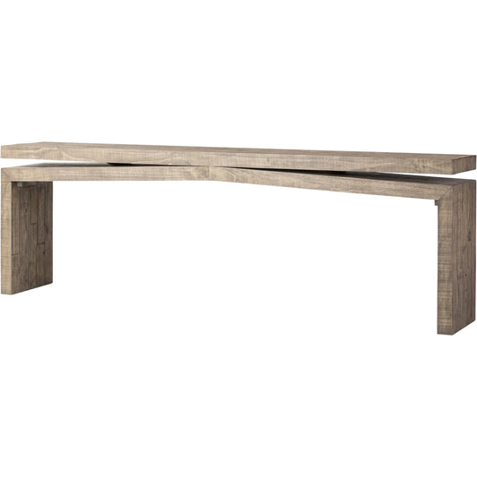 Matthes Large Console Table by Four Hands. Made from solid reclaimed pine in a modern style.