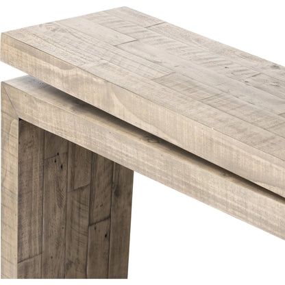 Matthes Large Console Table by Four Hands. Made from solid reclaimed pine in a modern style.