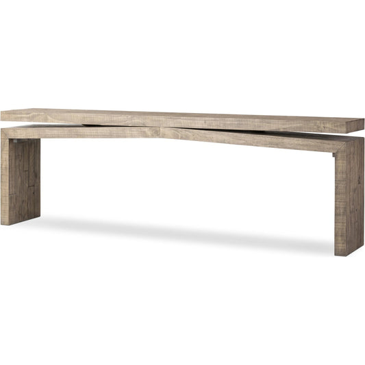 Matthes Large Console Table by Four Hands. Made from solid reclaimed pine in a modern style.