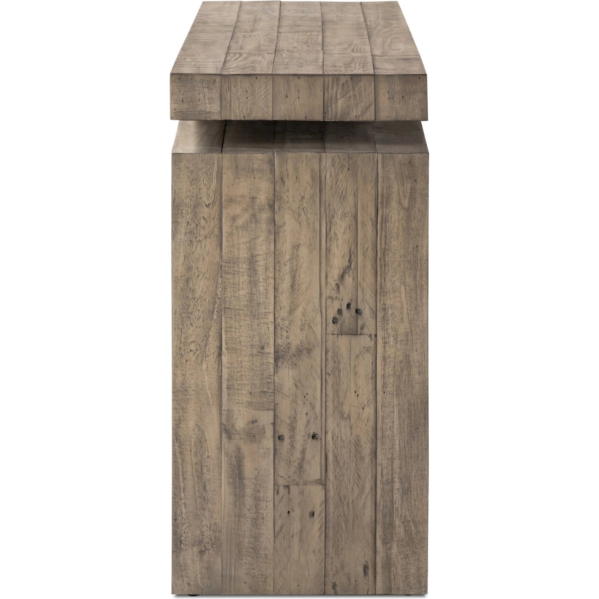 Matthes Large Console Table by Four Hands. Made from solid reclaimed pine in a modern style.