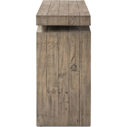 Matthes Large Console Table by Four Hands. Made from solid reclaimed pine in a modern style.