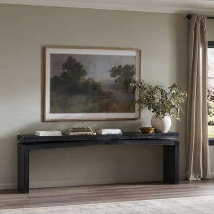 Matthes Large Console Table by Four Hands. Made from solid reclaimed pine in a modern style.