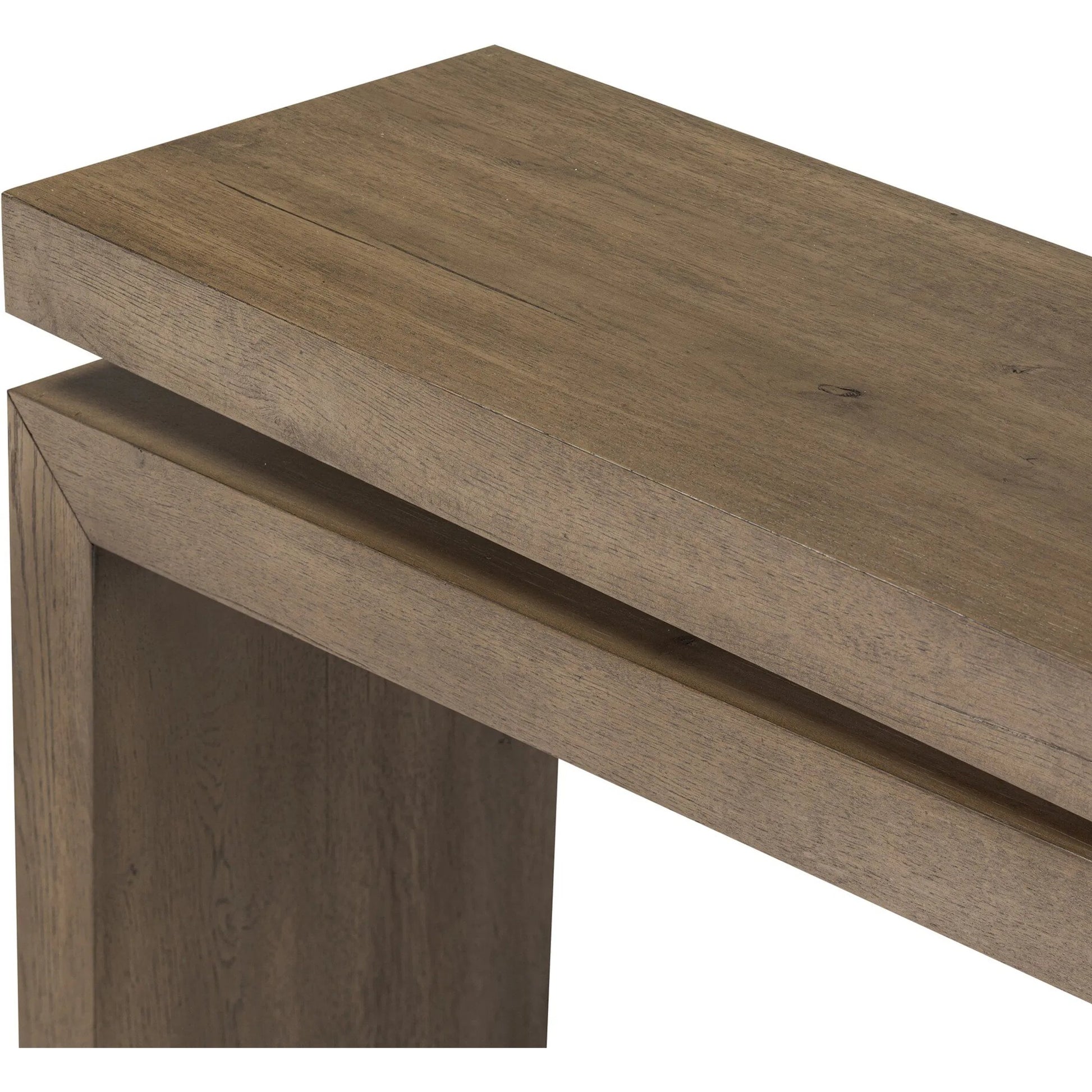 Matthes Console Table by Four Hands. Made from thick oak veneer in a transitional style.