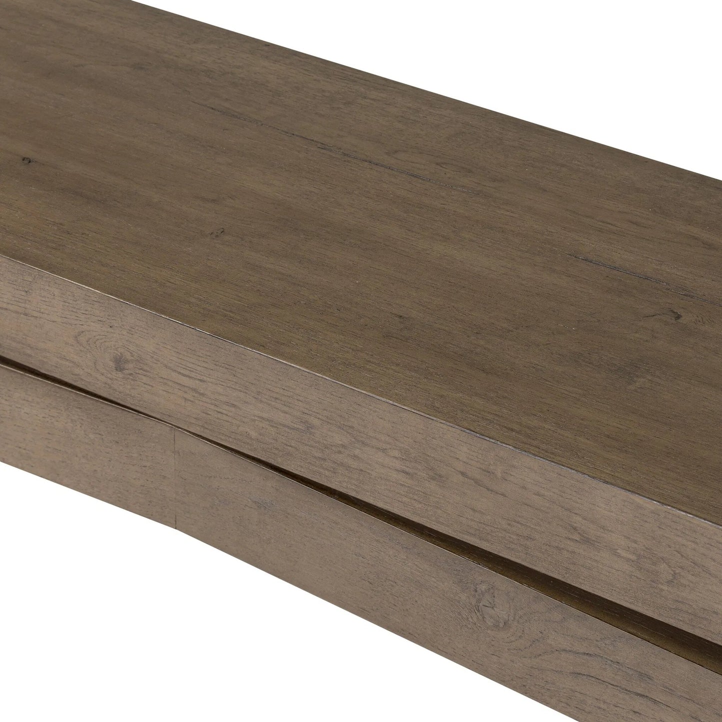 012 SI-2519241 | Closeup | Matthes Console Table by Four Hands. Made from thick oak veneer in a transitional style.