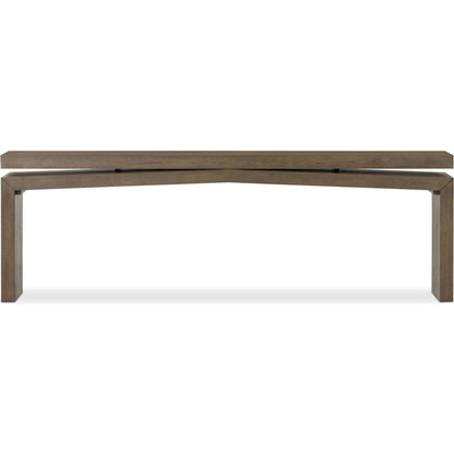 Matthes Console Table by Four Hands. Made from thick oak veneer in a transitional style.