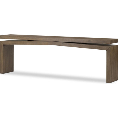 Matthes Console Table by Four Hands. Made from thick oak veneer in a transitional style.