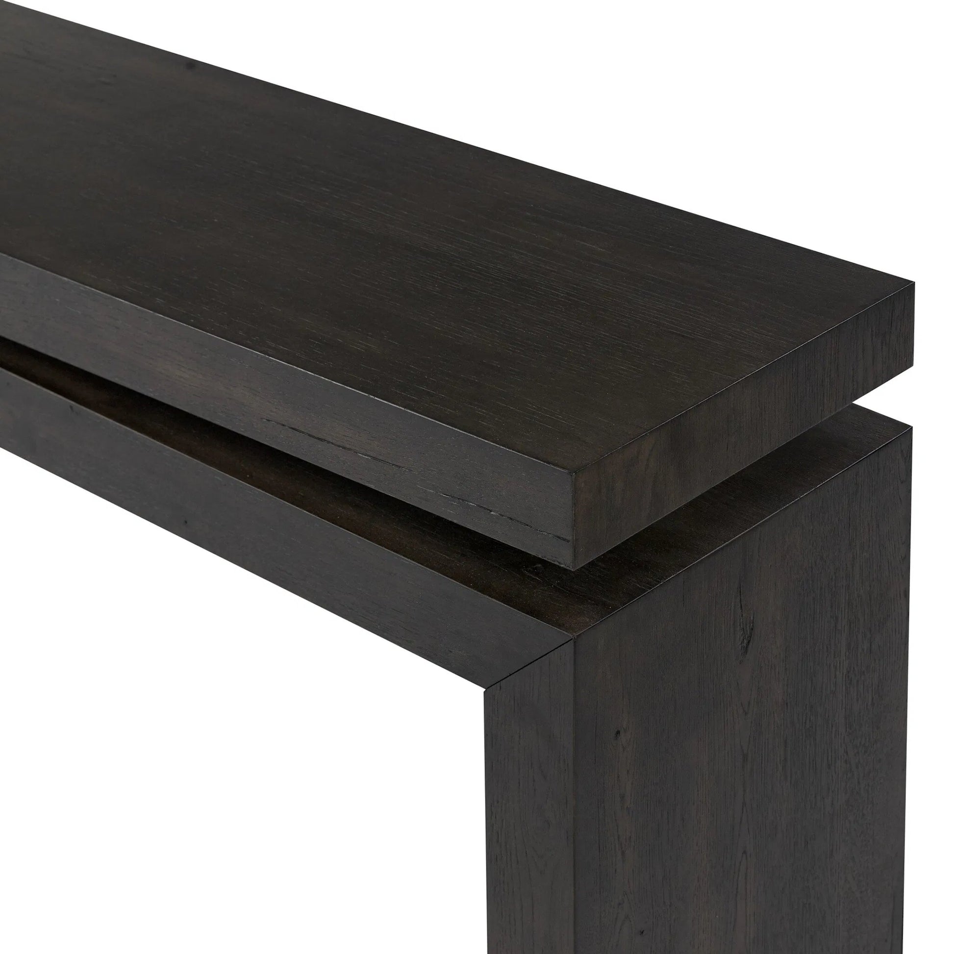 Matthes Console Table by Four Hands. Made from thick oak veneer in a transitional style.
