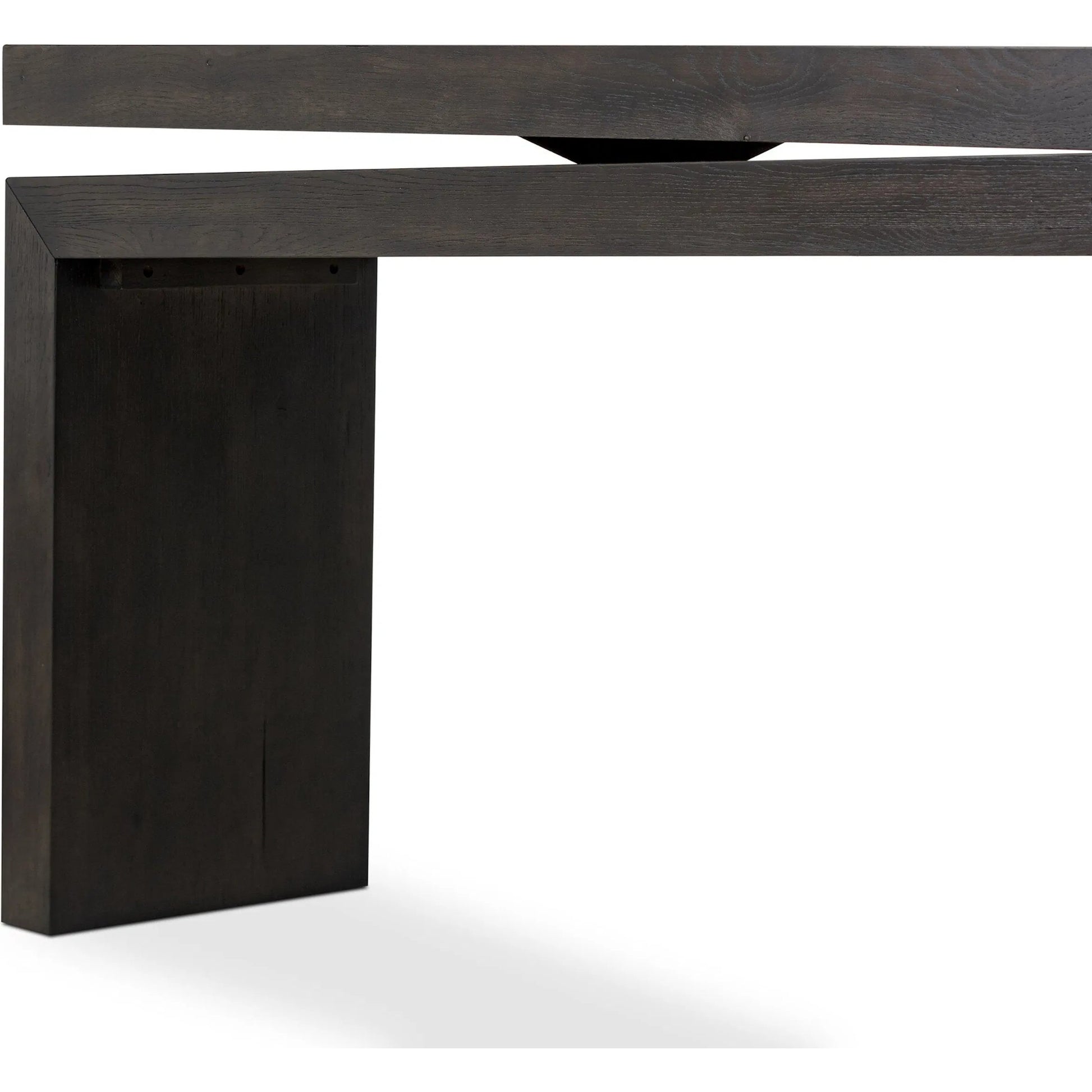 Matthes Console Table by Four Hands. Made from thick oak veneer in a transitional style.