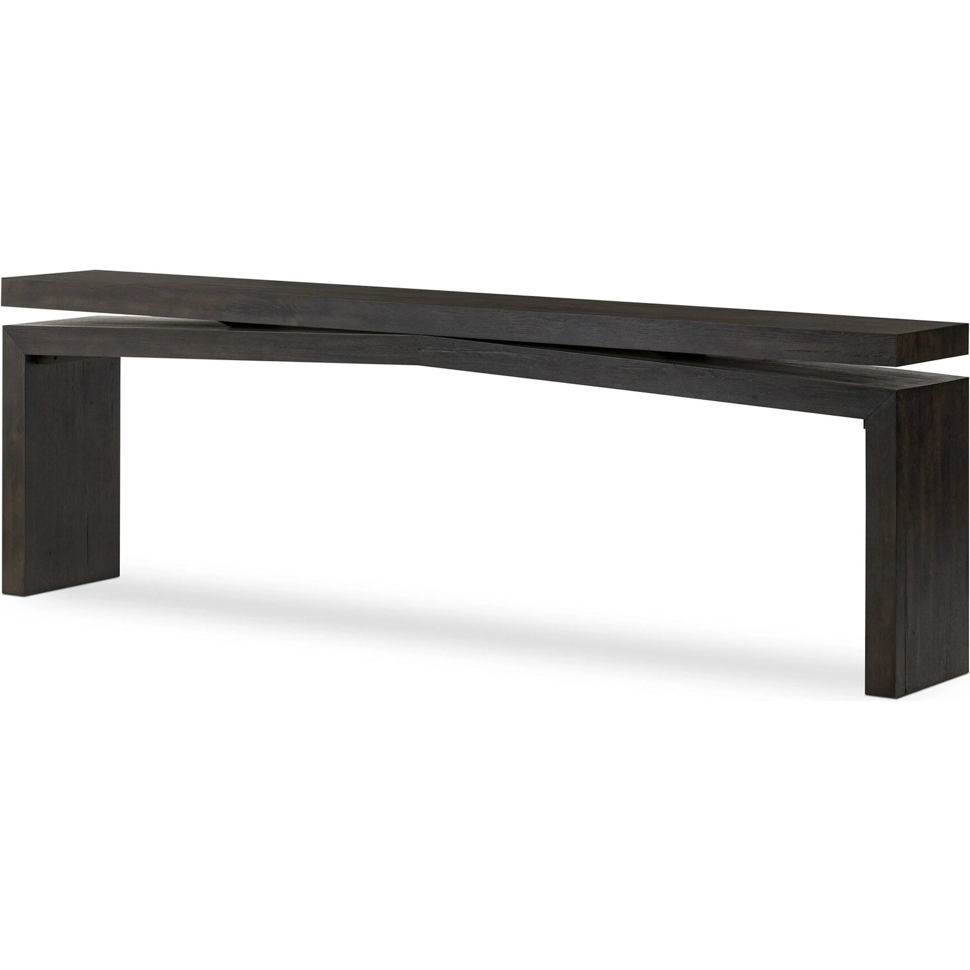 Matthes Console Table by Four Hands. Made from thick oak veneer in a transitional style.