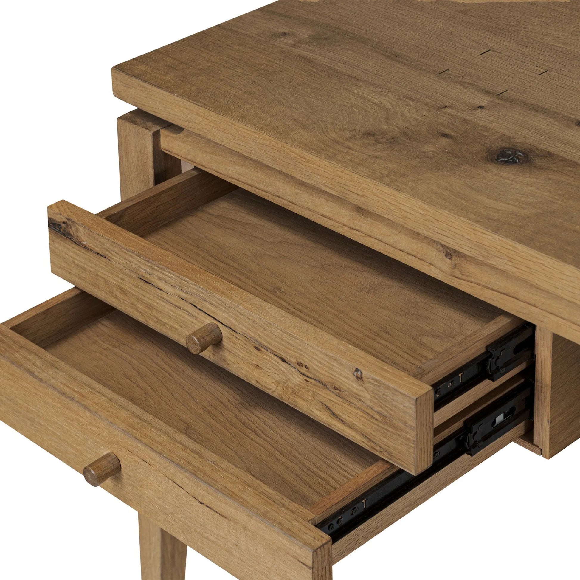 Bergstrom Desk by Four Hands. Made from thick oak veneer, solid oak in a modern style.