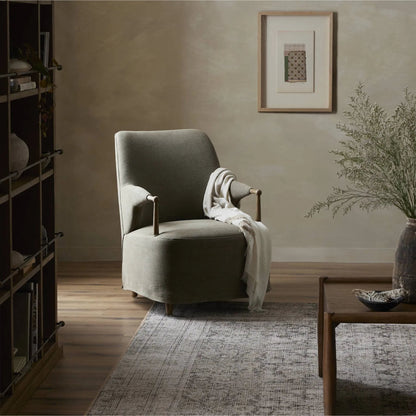 Brently Chair by Four Hands. Made from 100% flax/linen, solid oak in a unique style.
