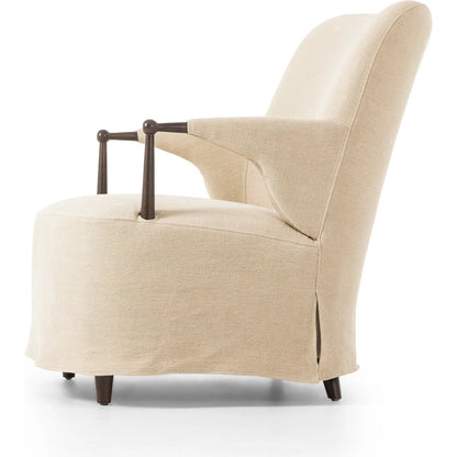 Brently Chair by Four Hands. Made from 100% flax/linen, solid oak in a unique style.