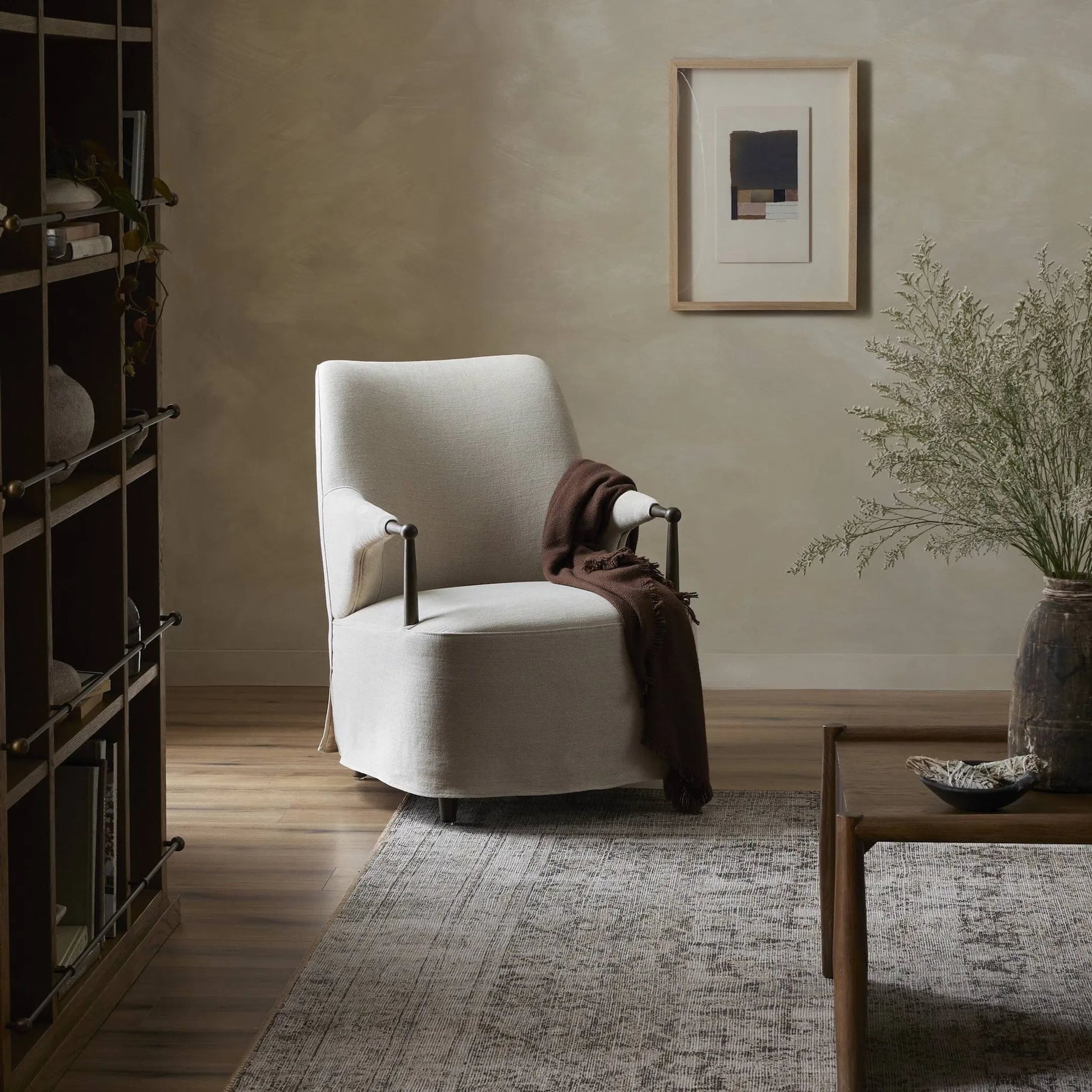 Brently Chair by Four Hands. Made from 100% flax/linen, solid oak in a unique style.