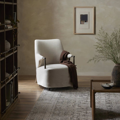Brently Chair by Four Hands. Made from 100% flax/linen, solid oak in a unique style.