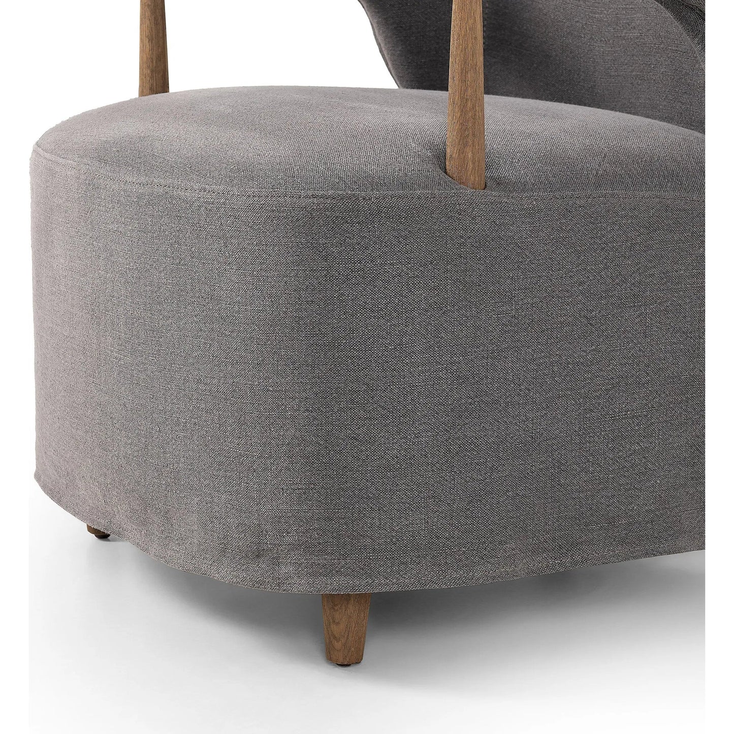 031 SI-2449368 | Closeup | Brently Chair by Four Hands. Made from 100% flax/linen, solid oak in a unique style.