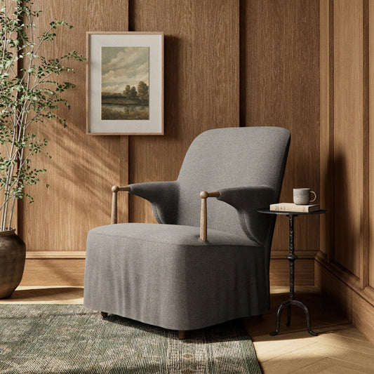 Brently Chair by Four Hands. Made from 100% flax/linen, solid oak in a unique style.
