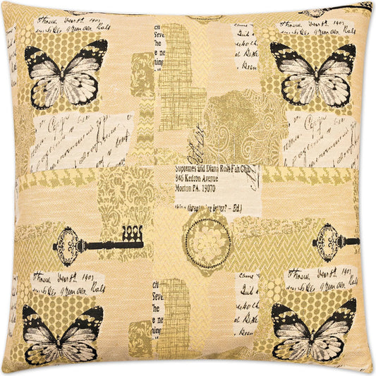 Copy Paste Pillow by DV Kap Home in yellow. Made from unique in a unique style.