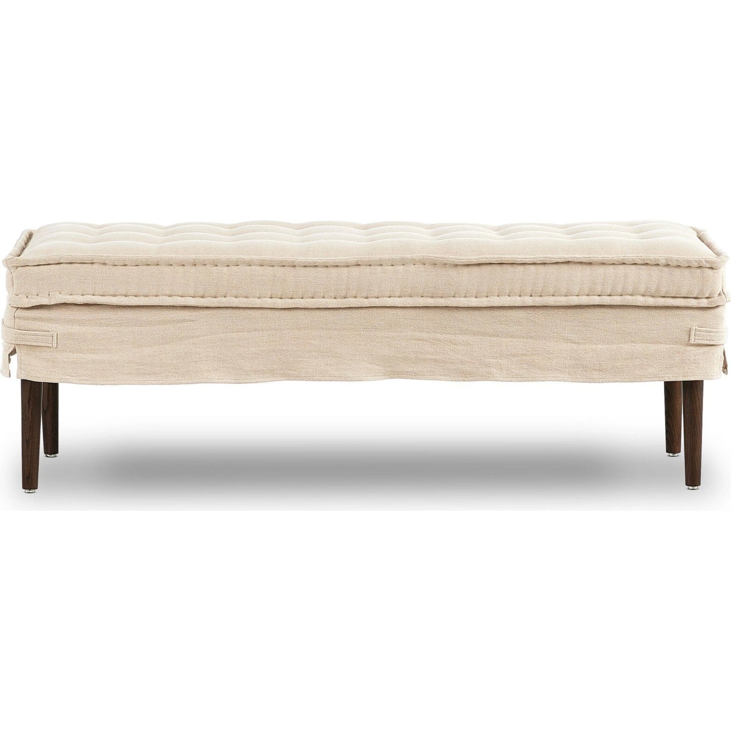 007 SI-2513249 | Additional Silo | Cole Accent Bench by Four Hands in broadway dune, terra brown ash. Made from 100% flax/linen, solid ash in a transitional style.
