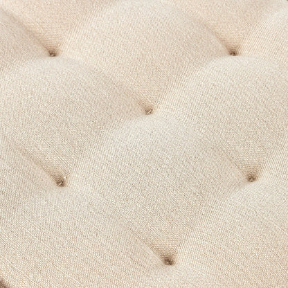 Cole Accent Bench by Four Hands in broadway dune, terra brown ash. Made from 100% flax/linen, solid ash in a transitional style.