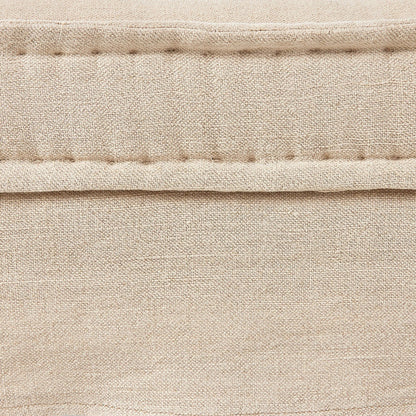 Cole Accent Bench by Four Hands in broadway dune, terra brown ash. Made from 100% flax/linen, solid ash in a transitional style.