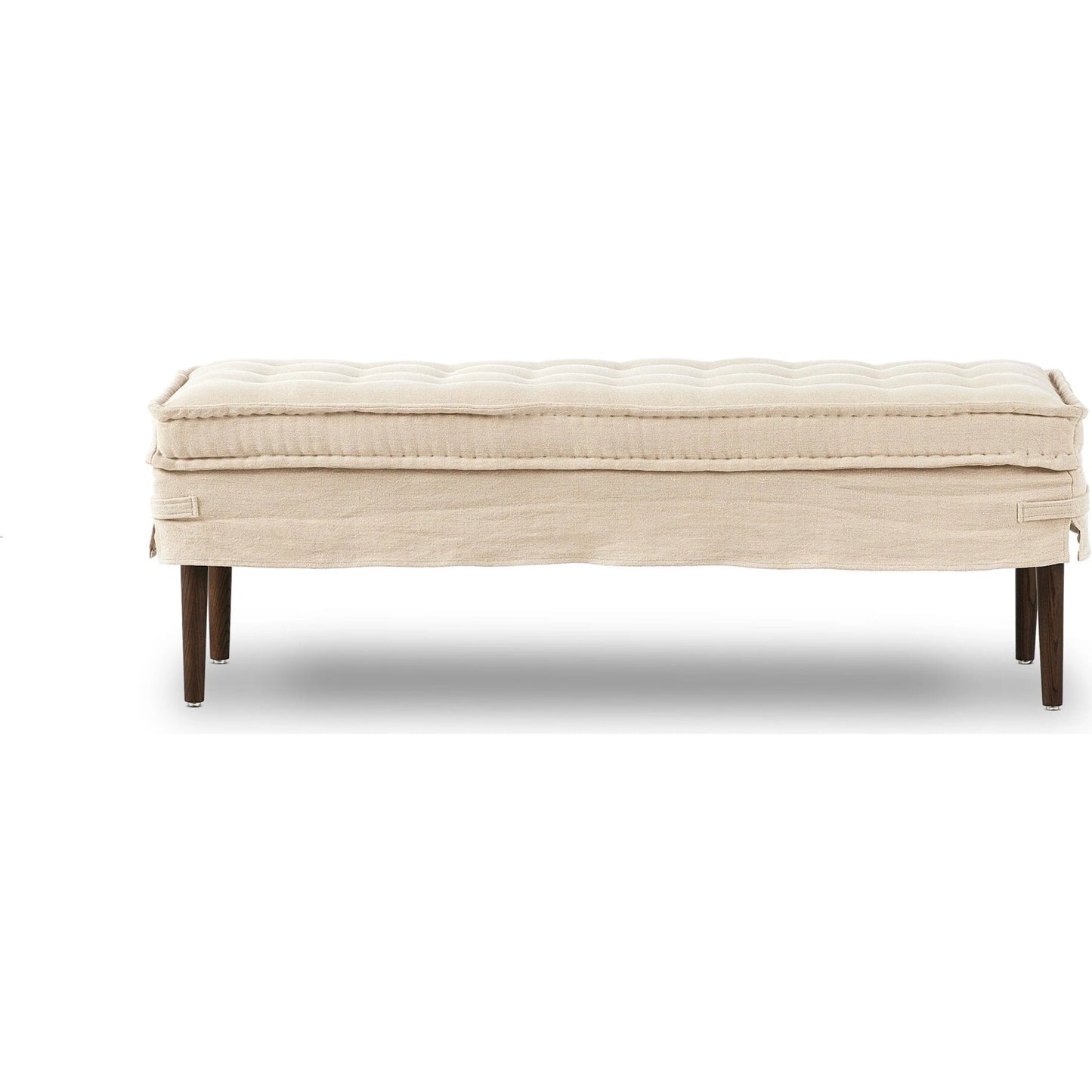 005 SI-2513249 | Additional Silo | Cole Accent Bench by Four Hands in broadway dune, terra brown ash. Made from 100% flax/linen, solid ash in a transitional style.