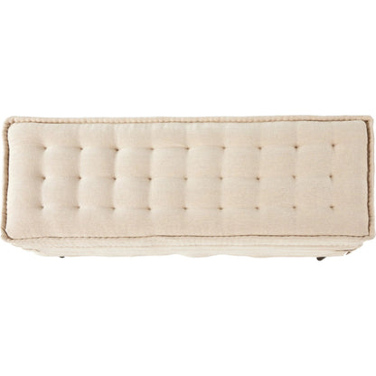 Cole Accent Bench by Four Hands in broadway dune, terra brown ash. Made from 100% flax/linen, solid ash in a transitional style.