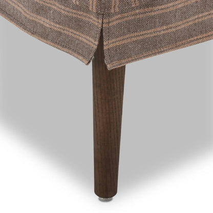 Cole Accent Bench by Four Hands in broadway dune, terra brown ash. Made from 100% flax/linen, solid ash in a transitional style.