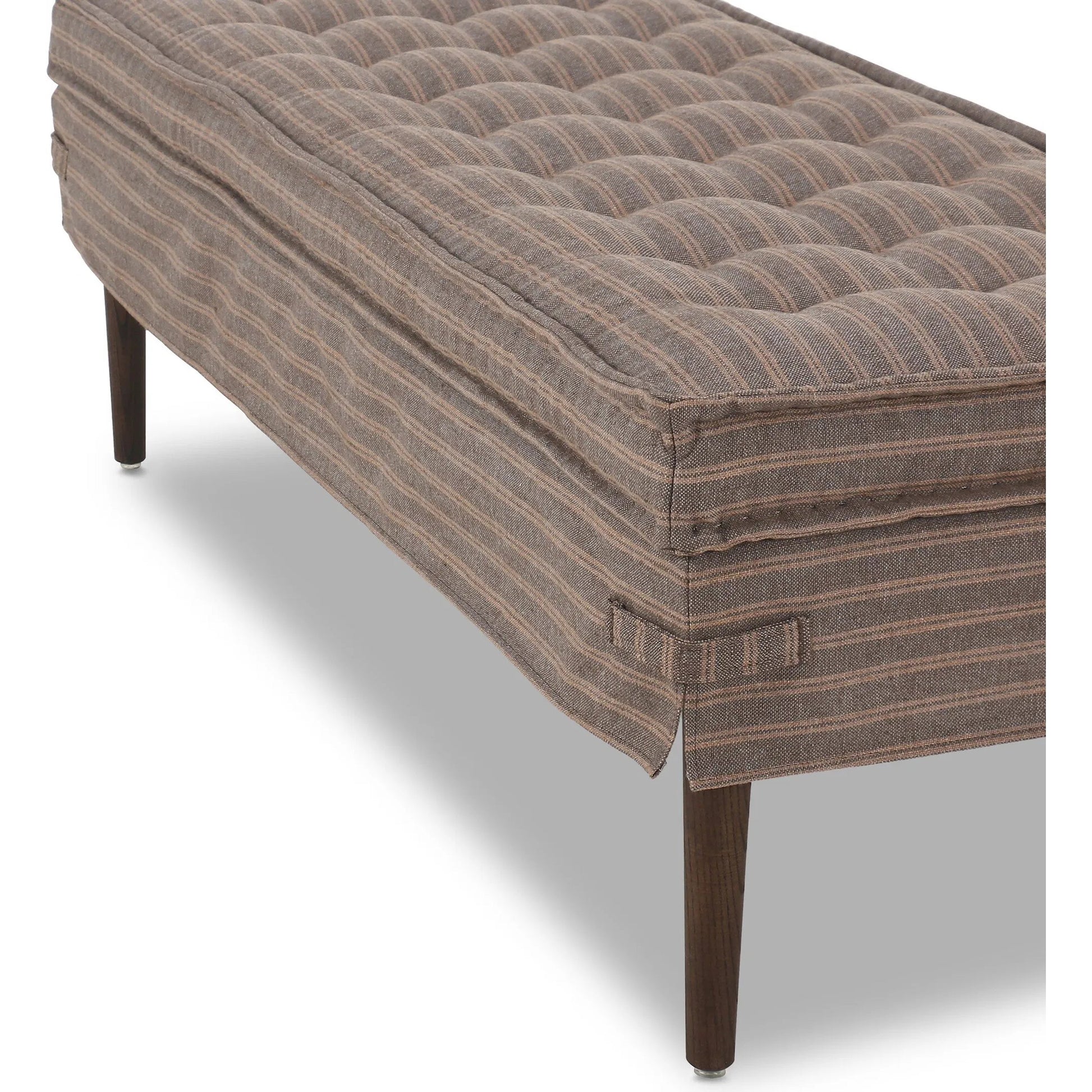 Cole Accent Bench by Four Hands in broadway dune, terra brown ash. Made from 100% flax/linen, solid ash in a transitional style.