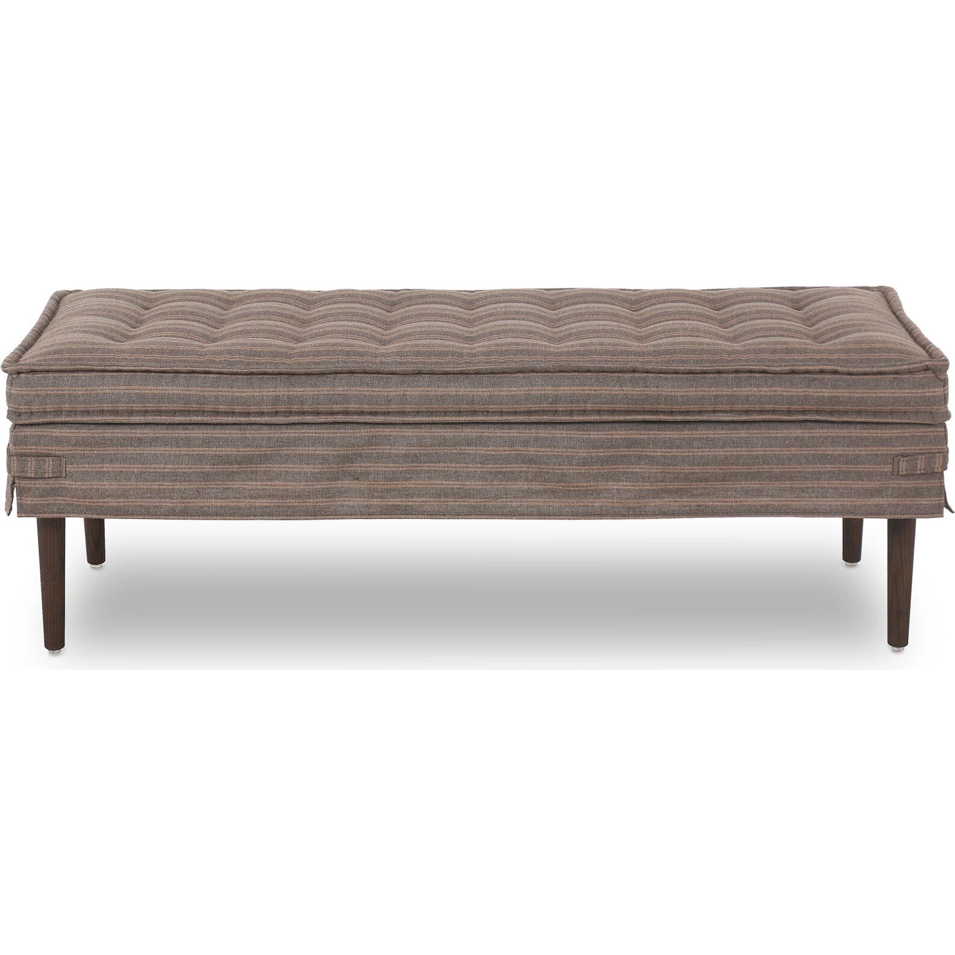 Cole Accent Bench by Four Hands in broadway dune, terra brown ash. Made from 100% flax/linen, solid ash in a transitional style.
