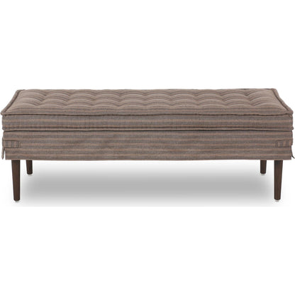 Cole Accent Bench by Four Hands in broadway dune, terra brown ash. Made from 100% flax/linen, solid ash in a transitional style.