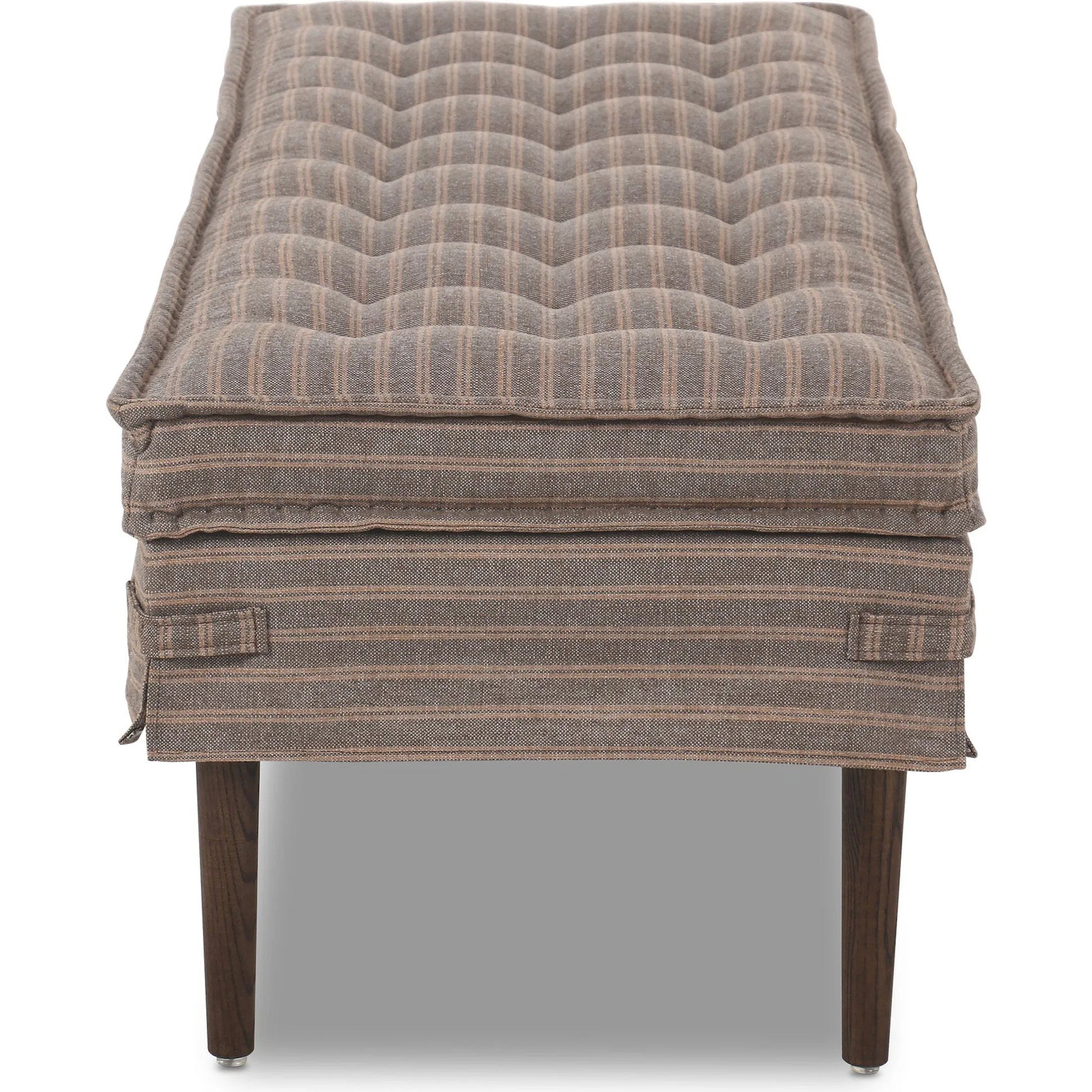 Cole Accent Bench by Four Hands in broadway dune, terra brown ash. Made from 100% flax/linen, solid ash in a transitional style.