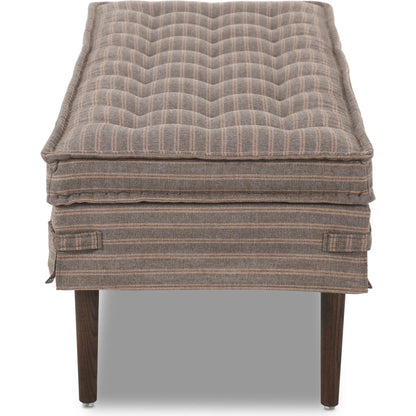 Cole Accent Bench by Four Hands in broadway dune, terra brown ash. Made from 100% flax/linen, solid ash in a transitional style.