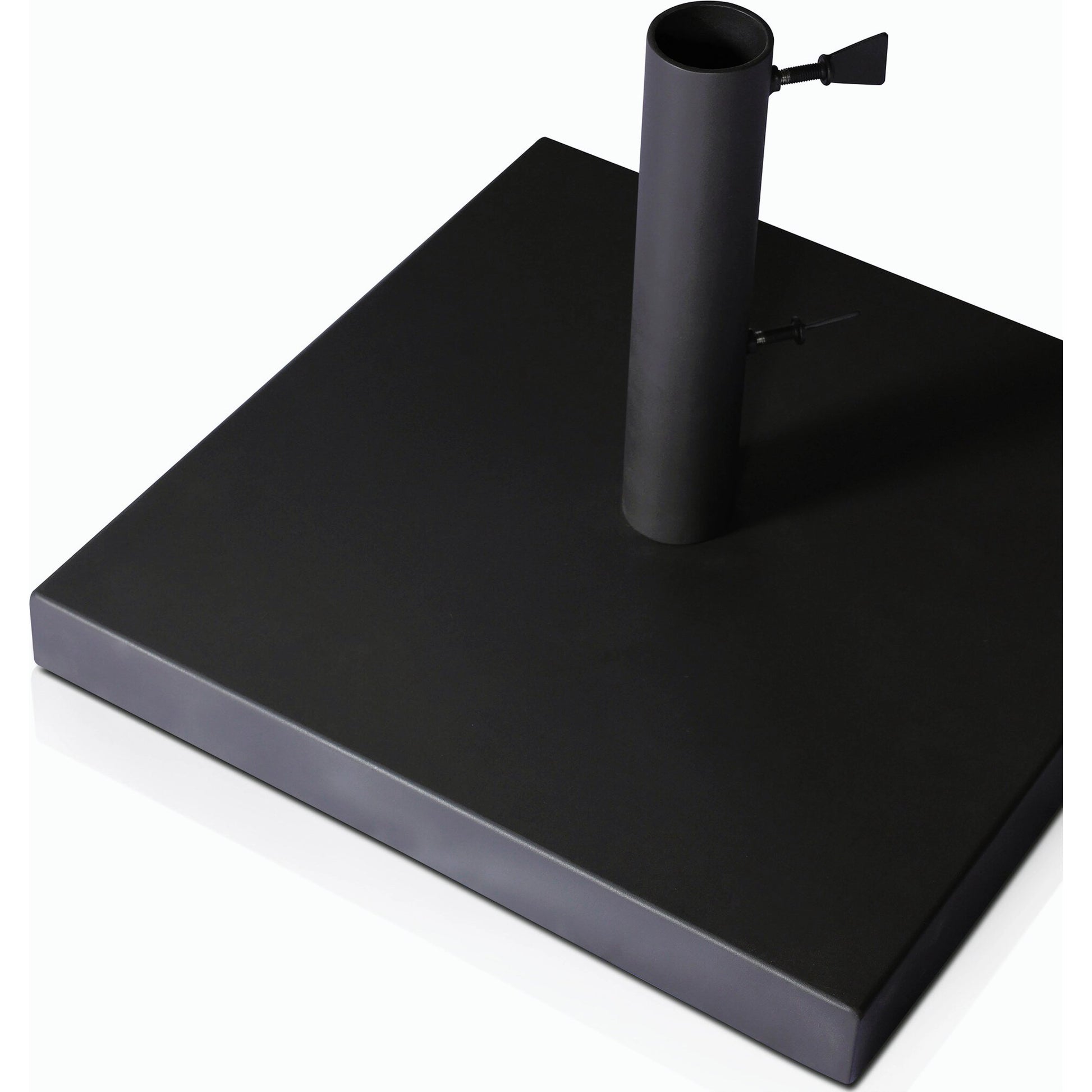 Baska Outdoor Umbrella Stand by Four Hands in black stainless steel. Made from stainless steel in a modern style.
