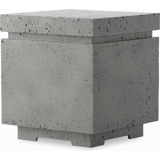 Posen Outdoor Square Propane Enclosure by Four Hands. Made from concrete in a modern style.