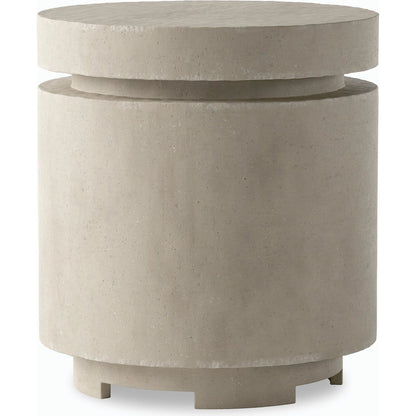 Higgins Outdoor Round Propane Enclosure by Four Hands. Made from concrete in a modern style.
