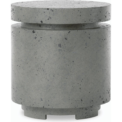 Higgins Outdoor Round Propane Enclosure by Four Hands. Made from concrete in a modern style.