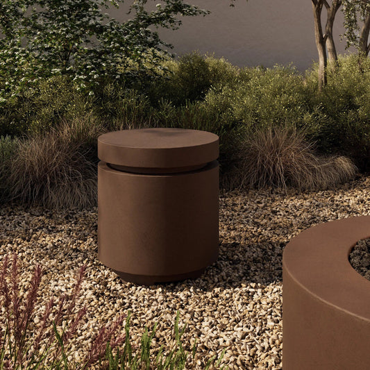 Higgins Outdoor Round Propane Enclosure by Four Hands. Made from unique in a modern style.