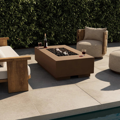 Kenton Outdoor Fire Table by Four Hands. Made from solid concrete in a unique style.
