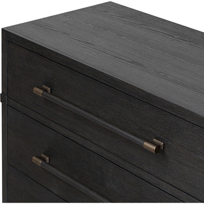 Adolfo 6 Drawer Dresser by Four Hands in modern black ash, modern black ash solid. Made from ash veneer, solid ash in a modern style.
