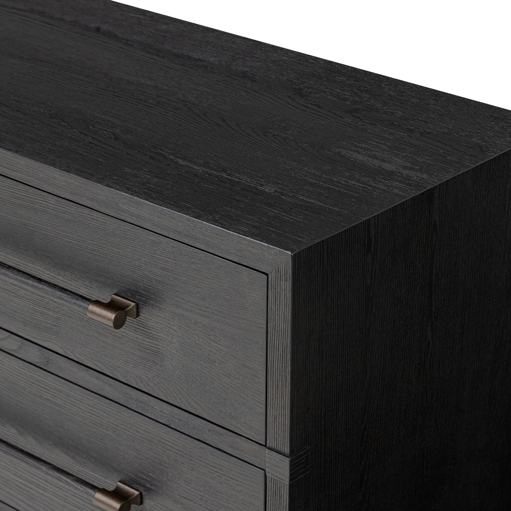 Adolfo 6 Drawer Dresser by Four Hands in modern black ash, modern black ash solid. Made from ash veneer, solid ash in a modern style.