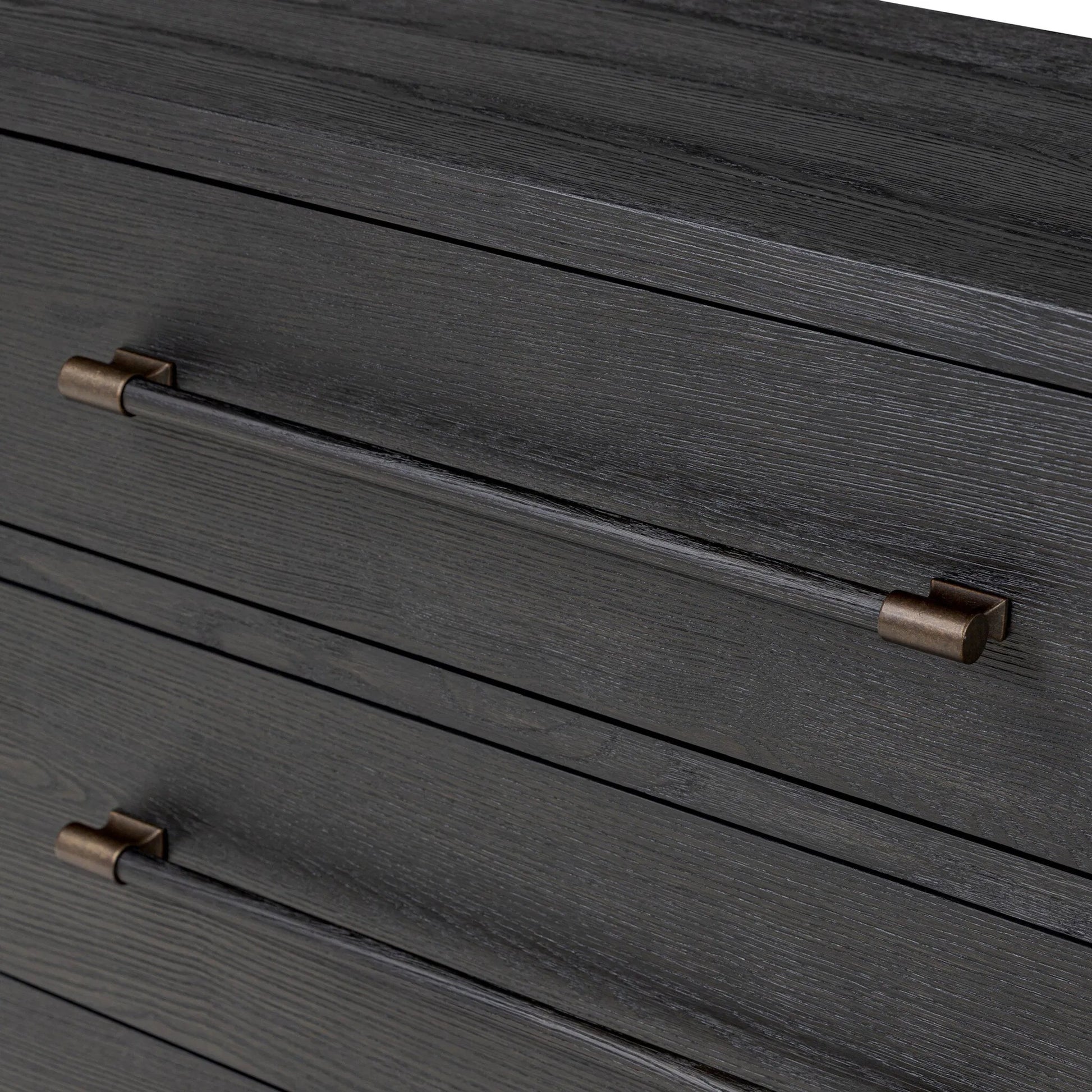 Adolfo 6 Drawer Dresser by Four Hands in modern black ash, modern black ash solid. Made from ash veneer, solid ash in a modern style.