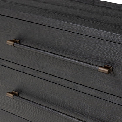 Adolfo 6 Drawer Dresser by Four Hands in modern black ash, modern black ash solid. Made from ash veneer, solid ash in a modern style.
