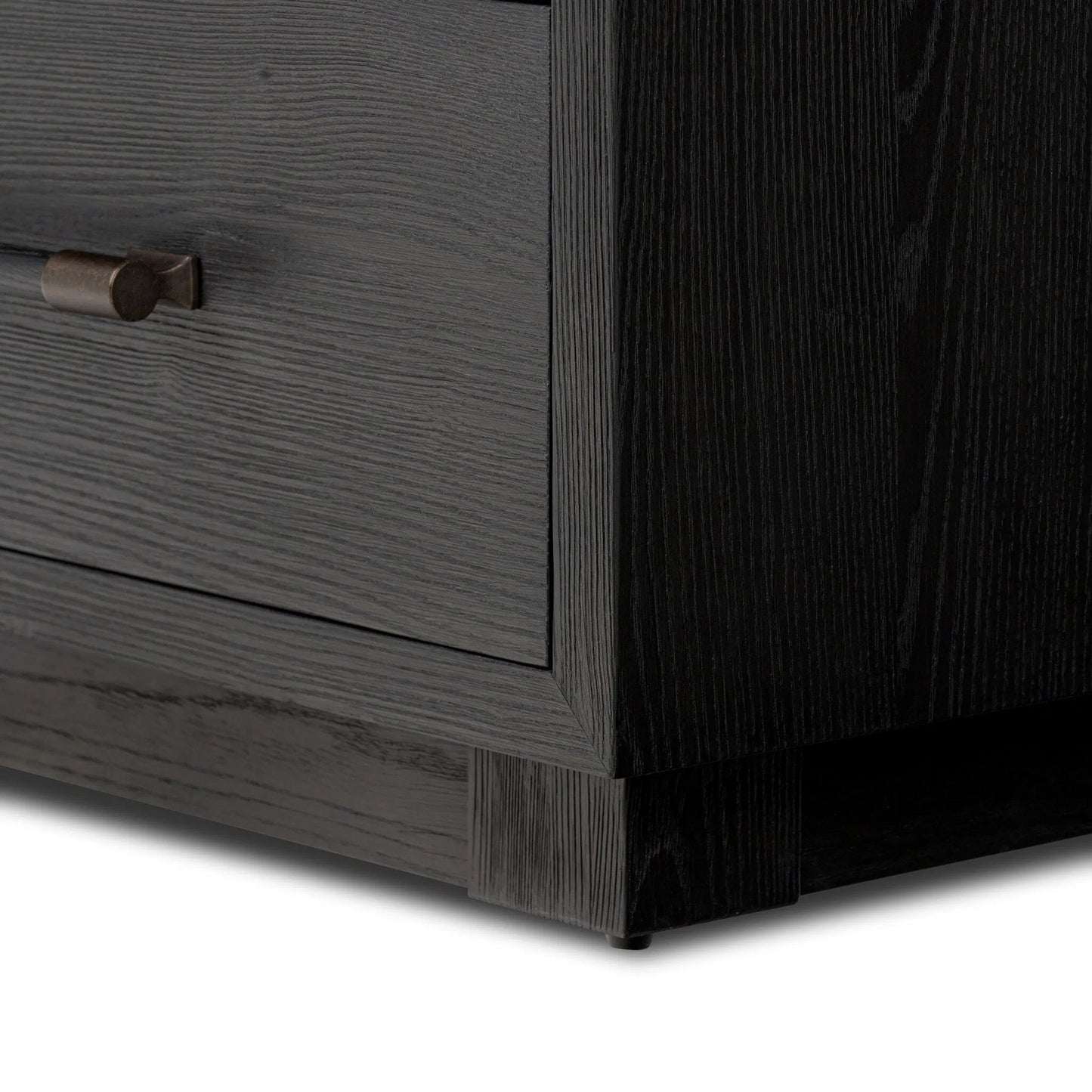 011 SI-2327537 | Closeup | Adolfo 6 Drawer Dresser by Four Hands in modern black ash, modern black ash solid. Made from ash veneer, solid ash in a modern style.